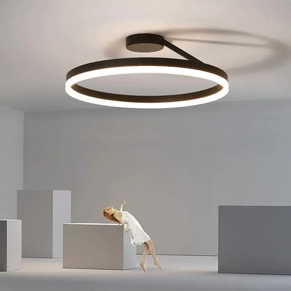 RottoLicht | Moderne LED-Deckenleuchte Ring Schwarz/Weiß – Eleganz und Funktion für Wohnzimmer & Flur