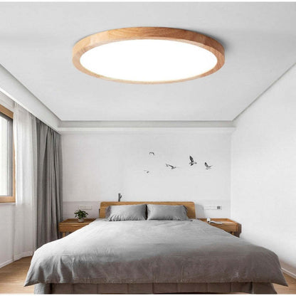LichtHolz | Moderne LED Deckenleuchte – Minimalistisch, Stilvoll, Holzfarben für Wohn- und Schlafzimmer
