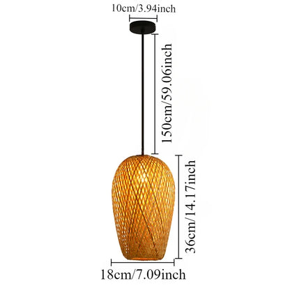 Rattano | Pendelleuchte aus handgewebtem Bambus & Rattan