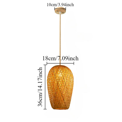 Rattano | Pendelleuchte aus handgewebtem Bambus & Rattan