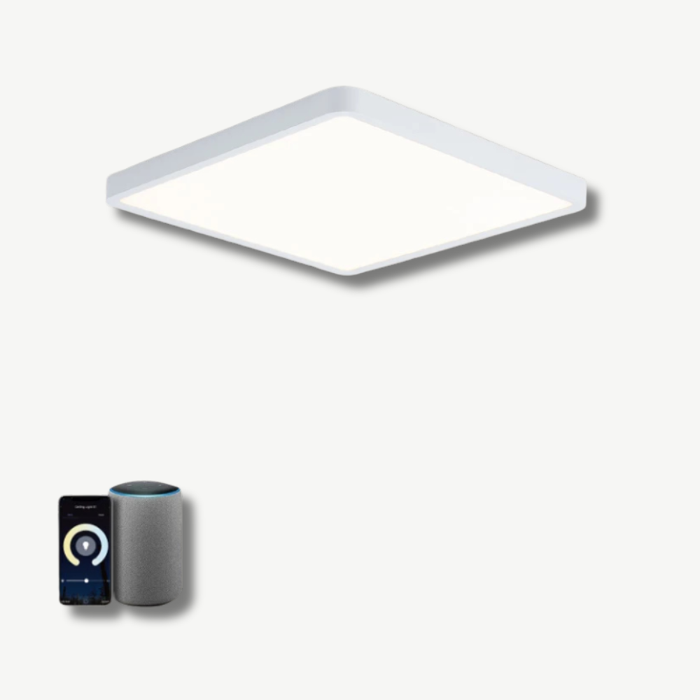 Belloraa | Intelligente LED-Deckenleuchte mit Holzmaserung, App-Steuerung, Sprachsteuerung, Fernbedienung