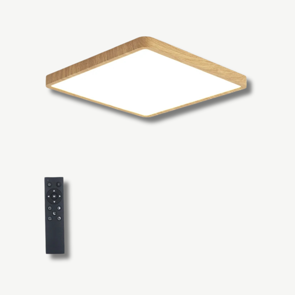 Belloraa | Intelligente LED-Deckenleuchte mit Holzmaserung, App-Steuerung, Sprachsteuerung, Fernbedienung