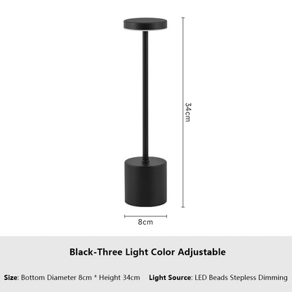 LichtAura | Wiederaufladbare LED Tischlampe mit Touch-Sensor – Einstellbare Farben für gemütliche Atmosphäre,