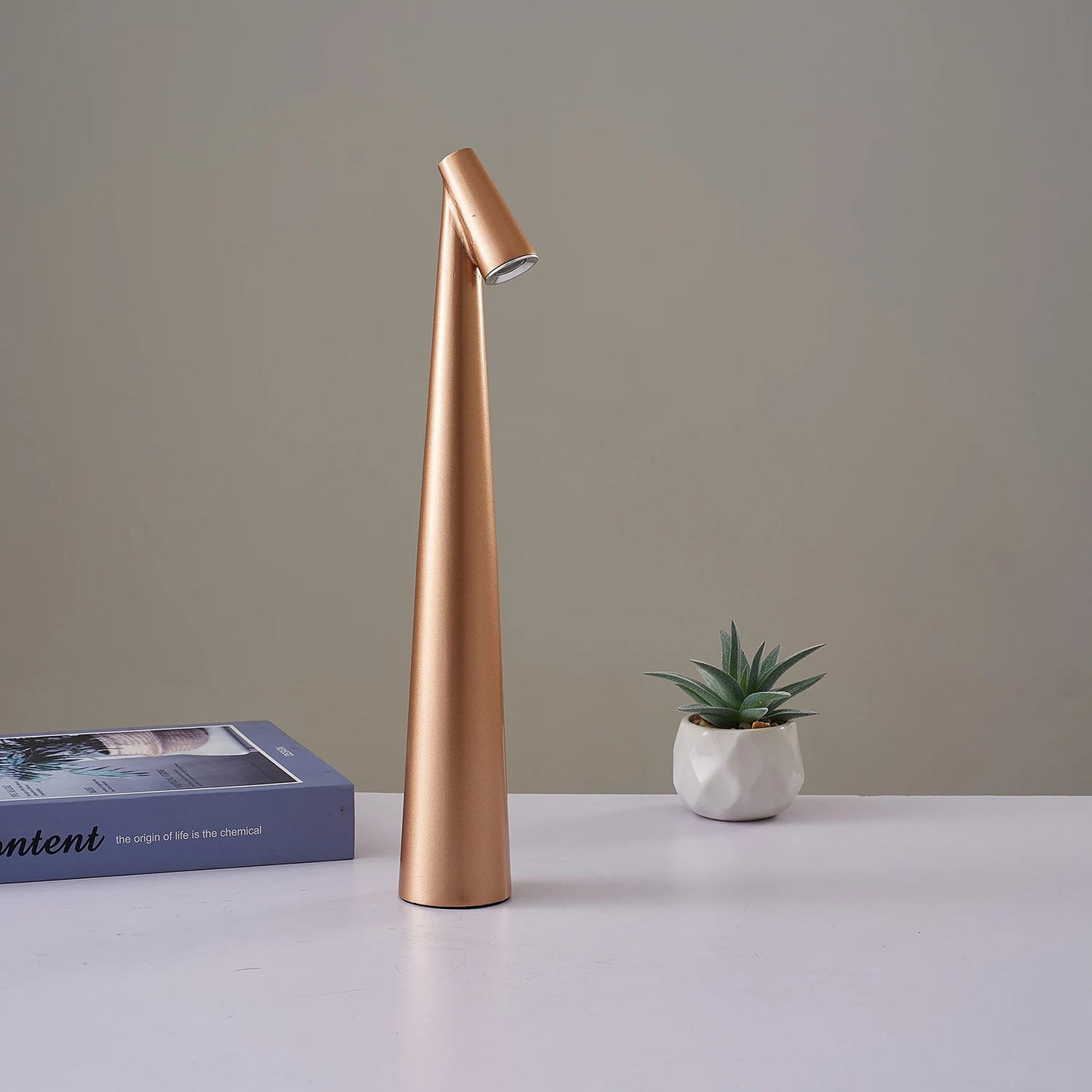 AuroraTouch | LED-Tischlampe – Kabellose Nordic Minimalistische Touch-Lampe mit 3-Stufen-Dimmung für Wohnzimmer, Schlafzimmer & Büro, Akku bis 10h