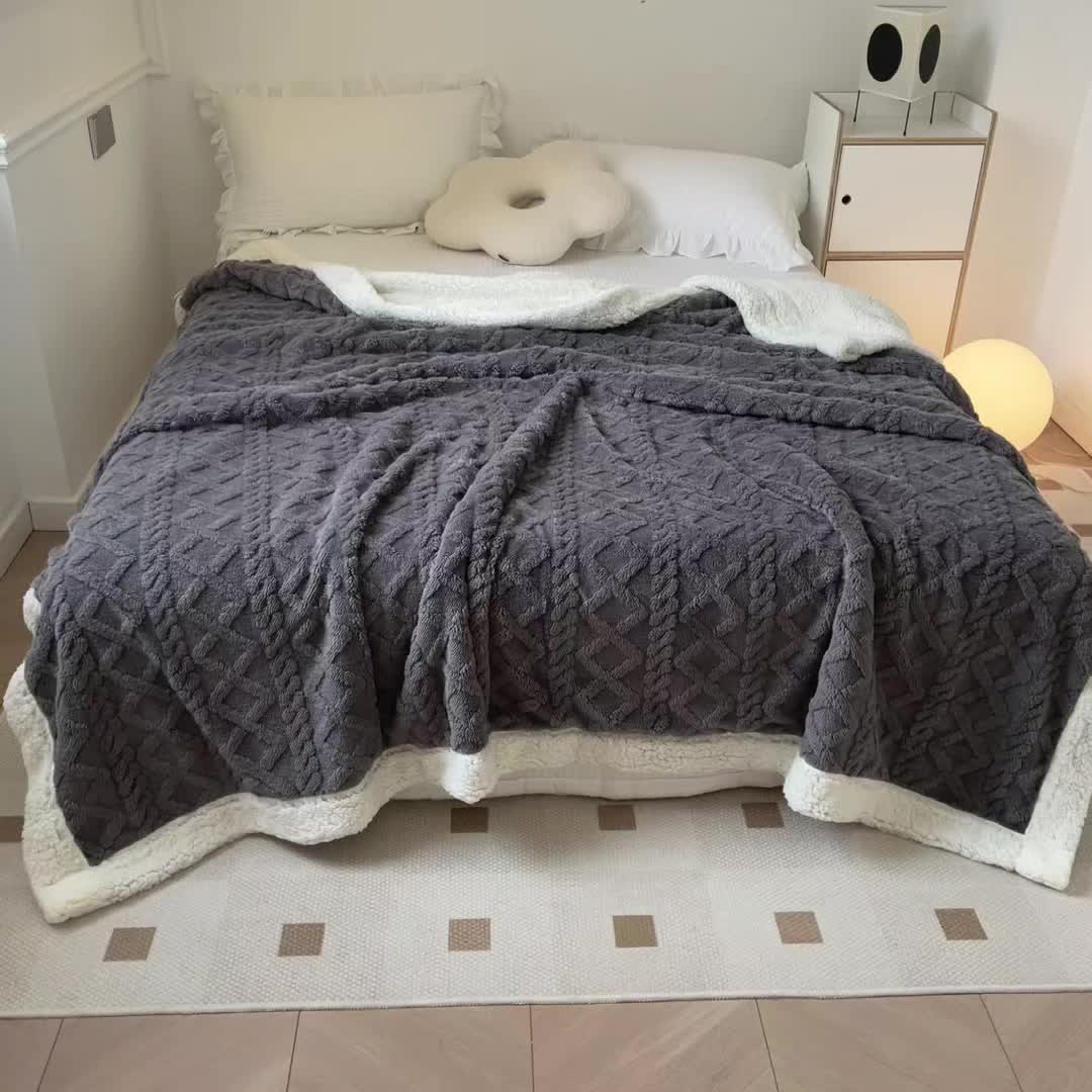 Wendbare Fleece-Decke - Dickere Sofadecke für Herbst und Winter, Geeignet für Alle Jahreszeiten
