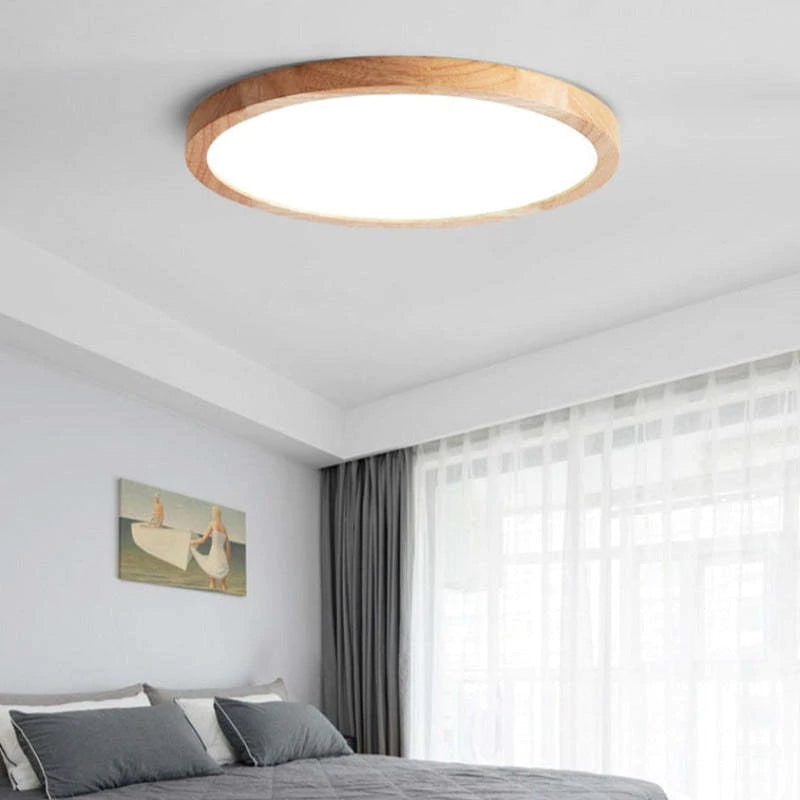 LichtHolz | Moderne LED Deckenleuchte – Minimalistisch, Stilvoll, Holzfarben für Wohn- und Schlafzimmer