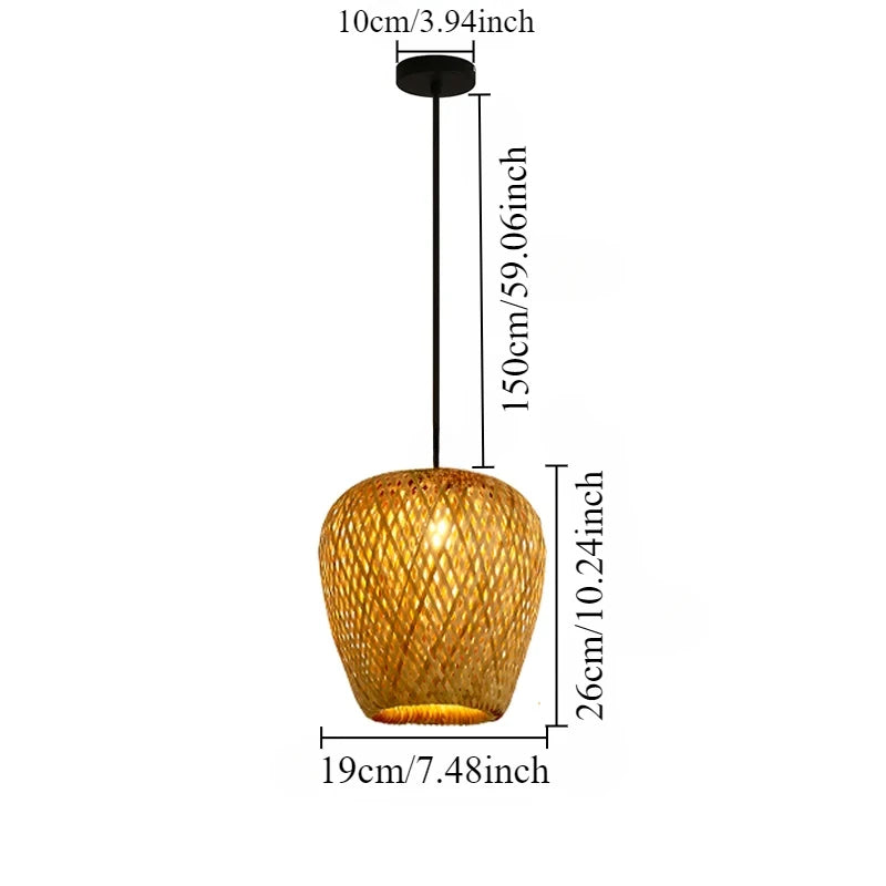 Rattano | Pendelleuchte aus handgewebtem Bambus & Rattan