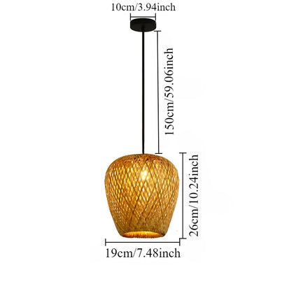 Rattano | Pendelleuchte aus handgewebtem Bambus & Rattan