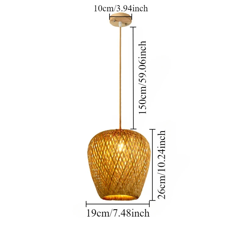 Rattano | Pendelleuchte aus handgewebtem Bambus & Rattan