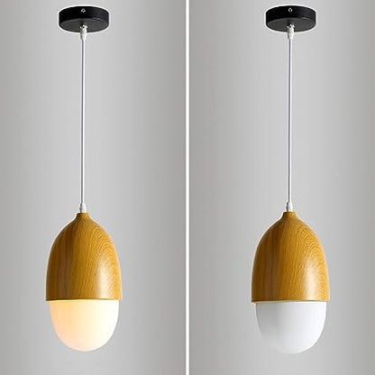 LumiEiche | Magische Pendelleuchte aus Holz und Glas