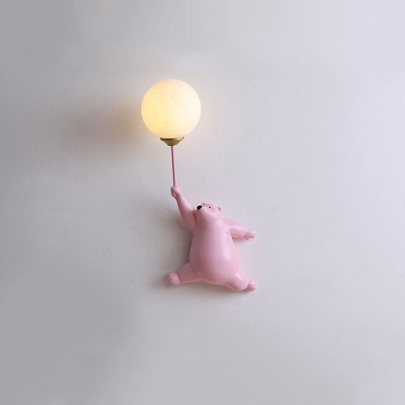 LichtFlair Design Bären LED Wandleuchte Weiß, Kinderzimmer/Schlafzimmer