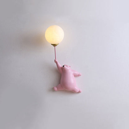 LichtFlair Design Bären LED Wandleuchte Weiß, Kinderzimmer/Schlafzimmer
