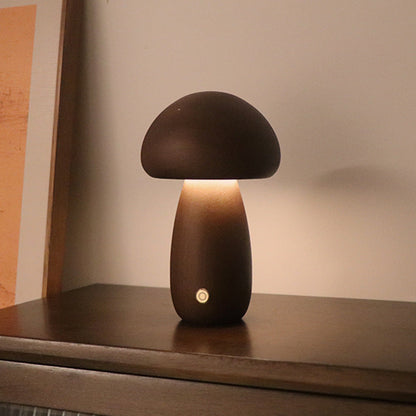 MushLumi | Holz-Pilz LED Nachtlampe mit Touch-Schalter