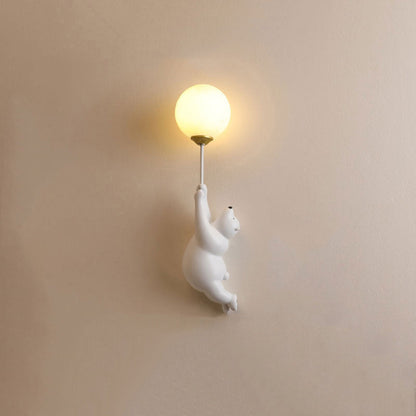 LichtFlair Design Bären LED Wandleuchte Weiß, Kinderzimmer/Schlafzimmer