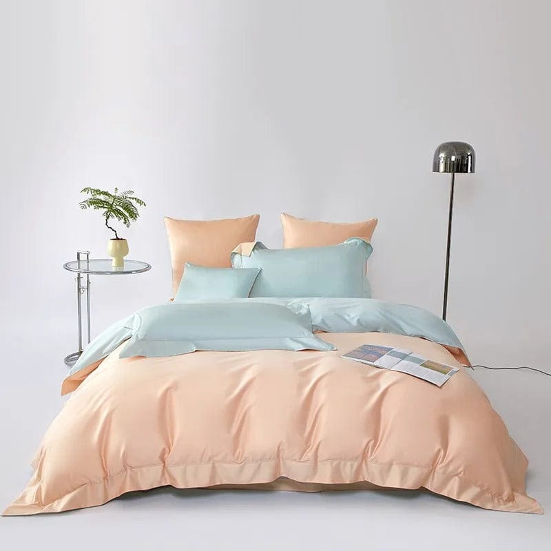 Dream Peach Blue – Bettwäsche-Set aus ägyptischer Baumwolle