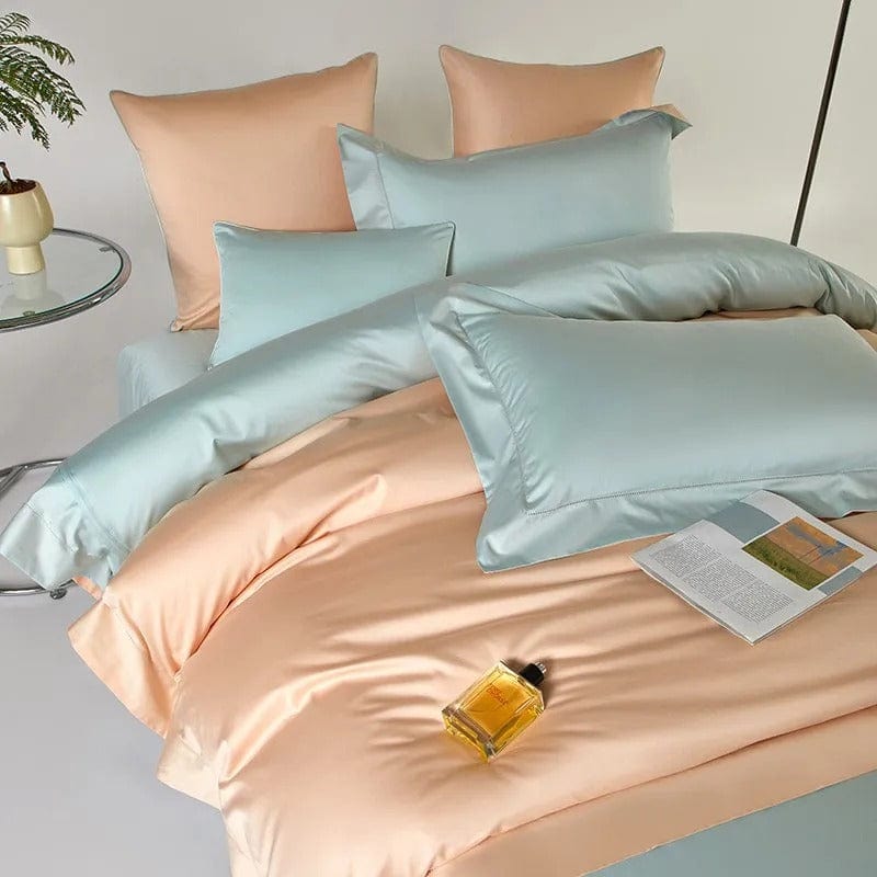 Dream Peach Blue – Bettwäsche-Set aus ägyptischer Baumwolle
