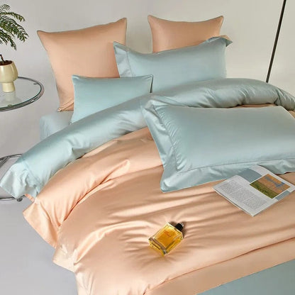 Dream Peach Blue – Bettwäsche-Set aus ägyptischer Baumwolle