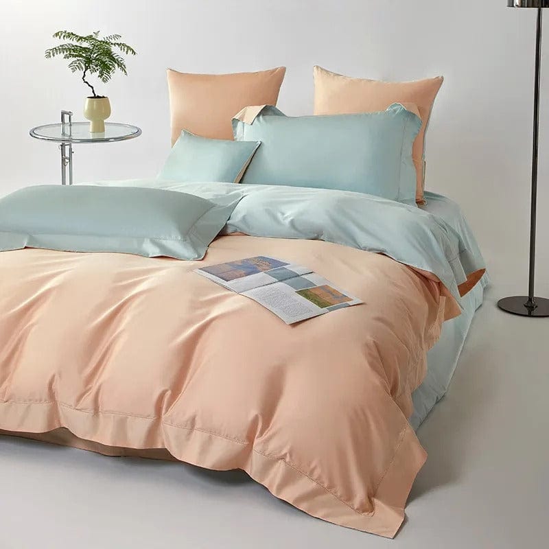Dream Peach Blue – Bettwäsche-Set aus ägyptischer Baumwolle