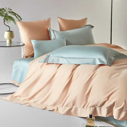 Dream Peach Blue – Bettwäsche-Set aus ägyptischer Baumwolle