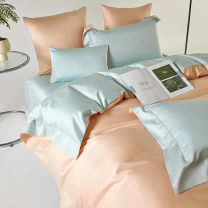 Dream Peach Blue – Bettwäsche-Set aus ägyptischer Baumwolle