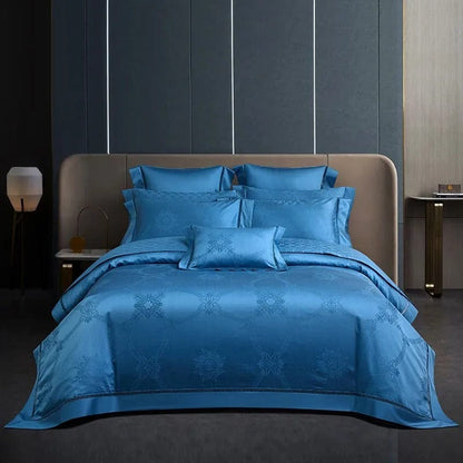 Elegance Blue – Bettbezugset aus ägyptischer Baumwolle