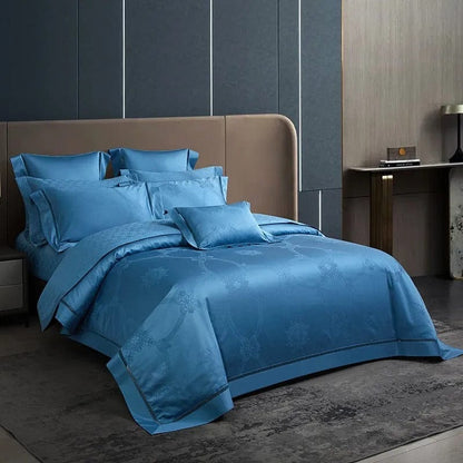 Elegance Blue – Bettbezugset aus ägyptischer Baumwolle