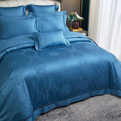 Elegance Blue – Bettbezugset aus ägyptischer Baumwolle