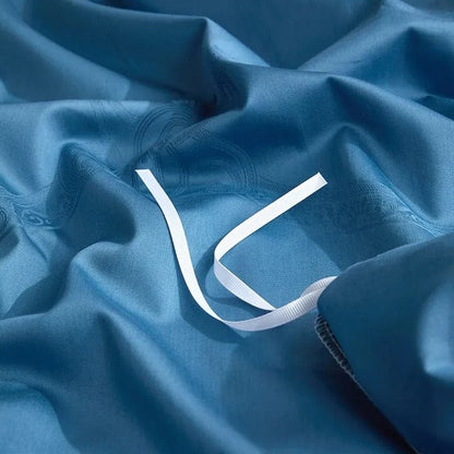 Elegance Blue – Bettbezugset aus ägyptischer Baumwolle