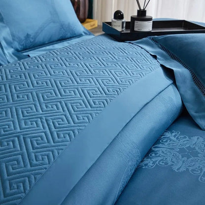 Elegance Blue – Bettbezugset aus ägyptischer Baumwolle