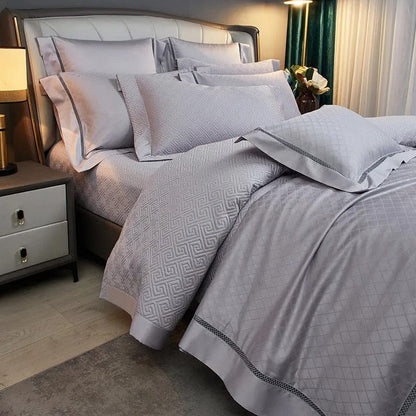 Elegance Silver – Bettdeckenbezug-Set aus ägyptischer Baumwolle