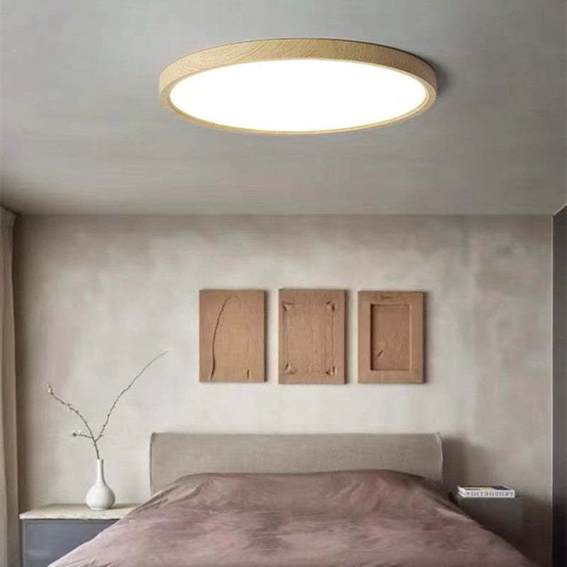 LichtHolz | Moderne LED Deckenleuchte – Minimalistisch, Stilvoll, Holzfarben für Wohn- und Schlafzimmer