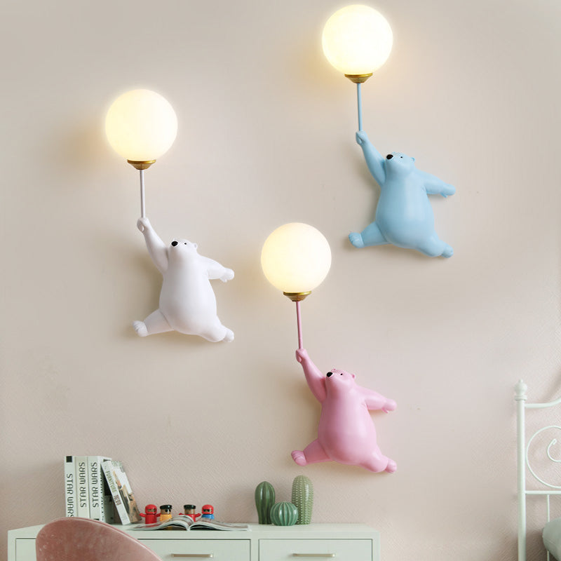 LichtFlair Design Bären LED Wandleuchte Weiß, Kinderzimmer/Schlafzimmer