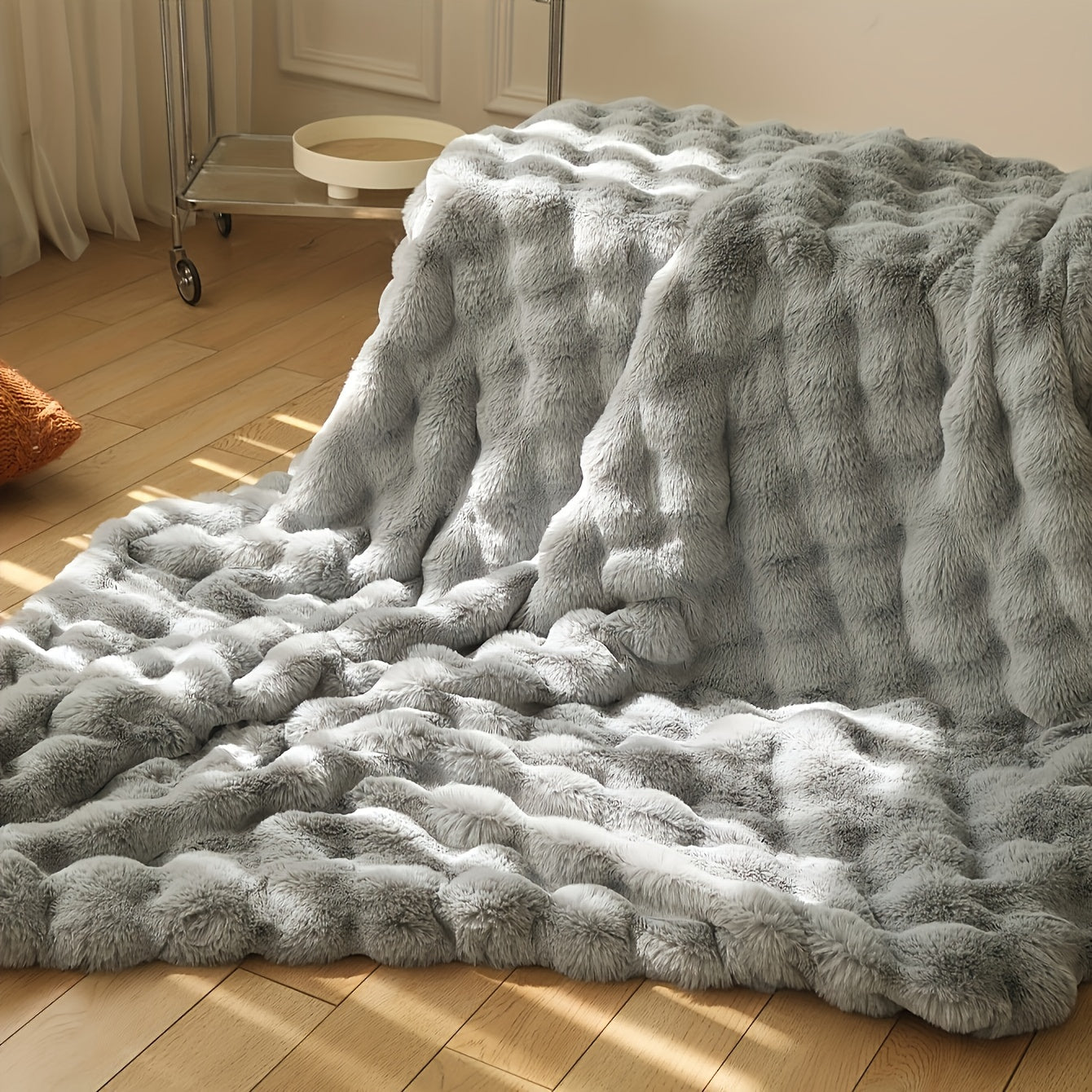 Verdickte Faux Kaninchenfell-Decke - Warme Plüschdecke für Bett, Büro und Klimaanlage