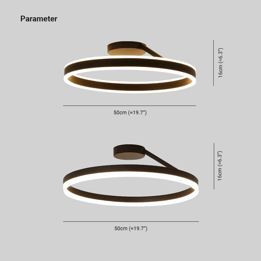 RottoLicht | Moderne LED-Deckenleuchte Ring Schwarz/Weiß – Eleganz und Funktion für Wohnzimmer & Flur