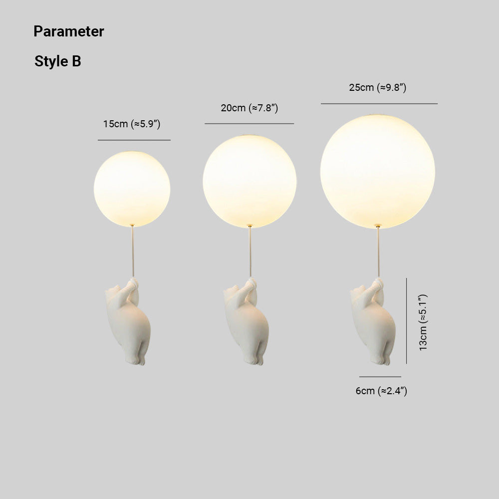BärBallon | LED Kinderzimmerlampe – Verspielte Deckenleuchte mit süßem Bär & bunten Luftballons