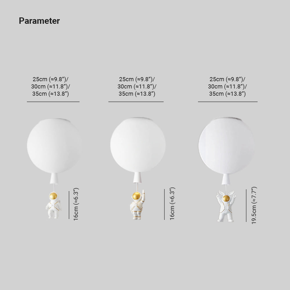 Gagarin | Astronauten-Ballon LED Deckenleuchte – 8 Farben, Fantasievolles Design für Kinderzimmer