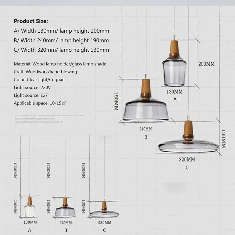 Aurora Eleganz - Moderne Nordic Glas-Hängeleuchte für Wohnräume