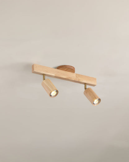 Aurora Walnut | LED Deckenleuchte – Lineares Track Light mit Walnussholz & Eisen