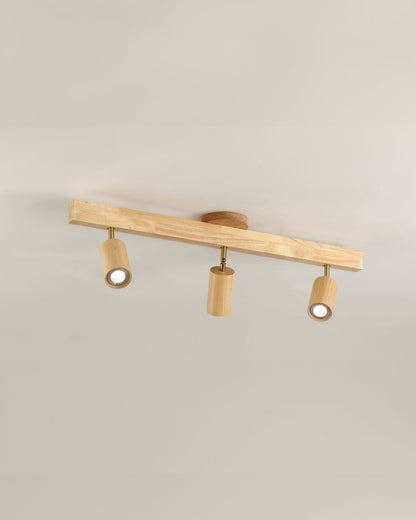 Aurora Walnut | LED Deckenleuchte – Lineares Track Light mit Walnussholz & Eisen