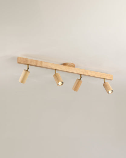 Aurora Walnut | LED Deckenleuchte – Lineares Track Light mit Walnussholz & Eisen