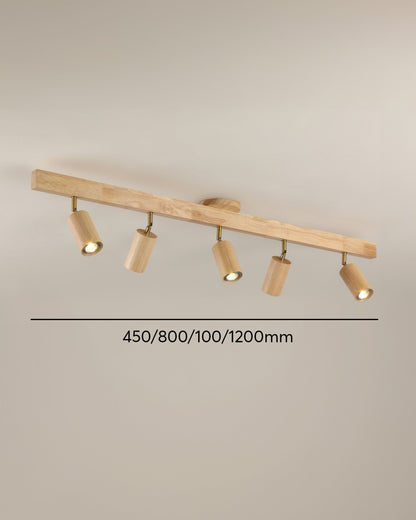 Aurora Walnut | LED Deckenleuchte – Lineares Track Light mit Walnussholz & Eisen