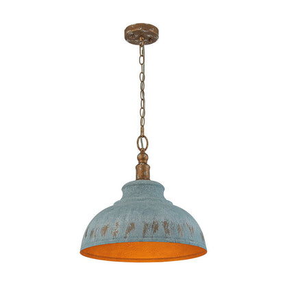 Antikblaue Dome | Pendelleuchte – Industrieller Charme mit Patina-Finish