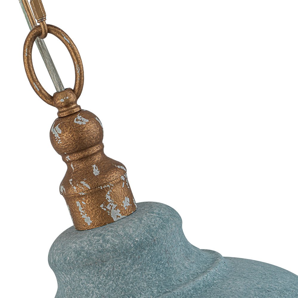 Antikblaue Dome | Pendelleuchte – Industrieller Charme mit Patina-Finish