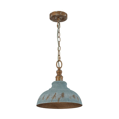 Antikblaue Dome | Pendelleuchte – Industrieller Charme mit Patina-Finish