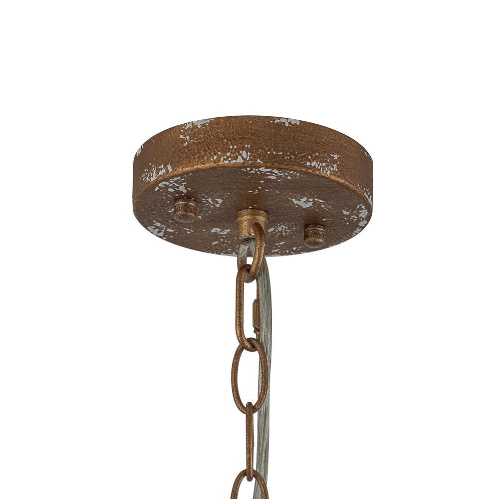 Antikblaue Dome | Pendelleuchte – Industrieller Charme mit Patina-Finish