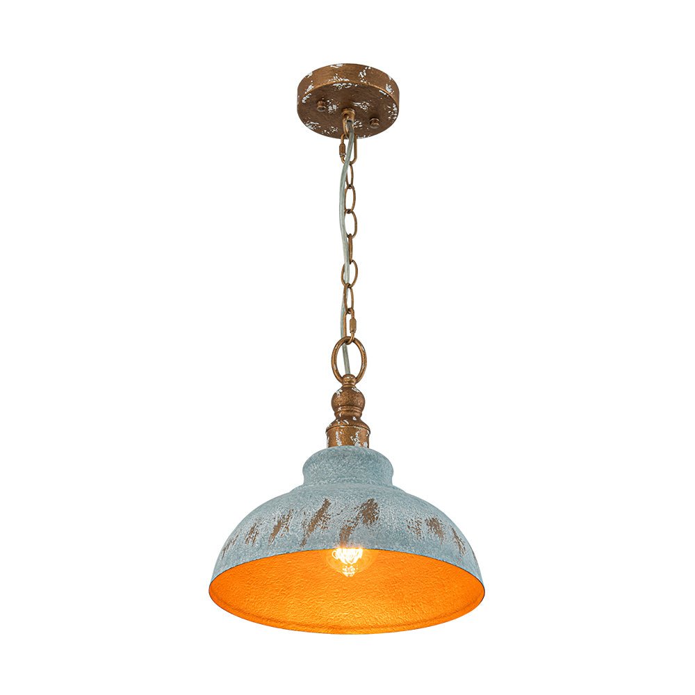 Antikblaue Dome | Pendelleuchte – Industrieller Charme mit Patina-Finish