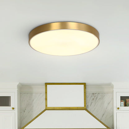 BrassAura | LED-Deckenleuchte – Ultra-dünn, rundes Messingfinish, 3 Farbtemperaturen 3000K–6000K, UL/CE