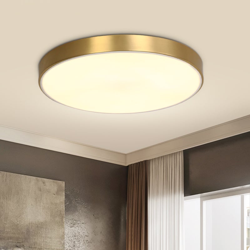 BrassAura | LED-Deckenleuchte – Ultra-dünn, rundes Messingfinish, 3 Farbtemperaturen 3000K–6000K, UL/CE