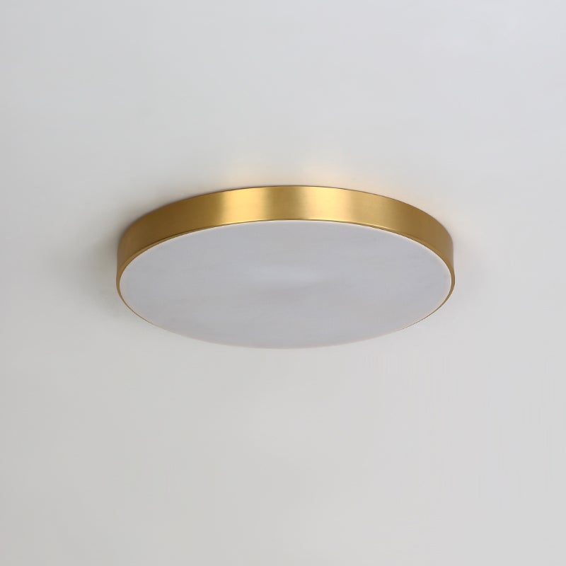 BrassAura | LED-Deckenleuchte – Ultra-dünn, rundes Messingfinish, 3 Farbtemperaturen 3000K–6000K, UL/CE
