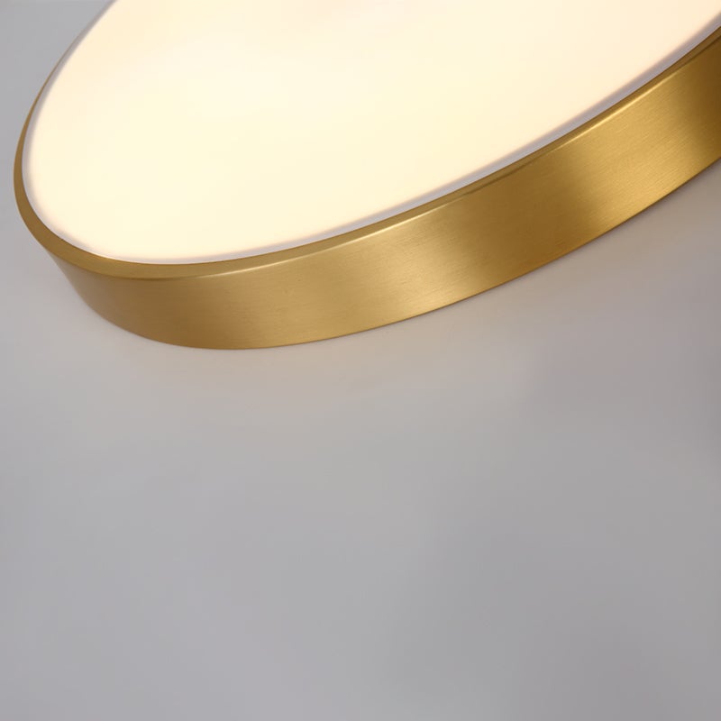BrassAura | LED-Deckenleuchte – Ultra-dünn, rundes Messingfinish, 3 Farbtemperaturen 3000K–6000K, UL/CE